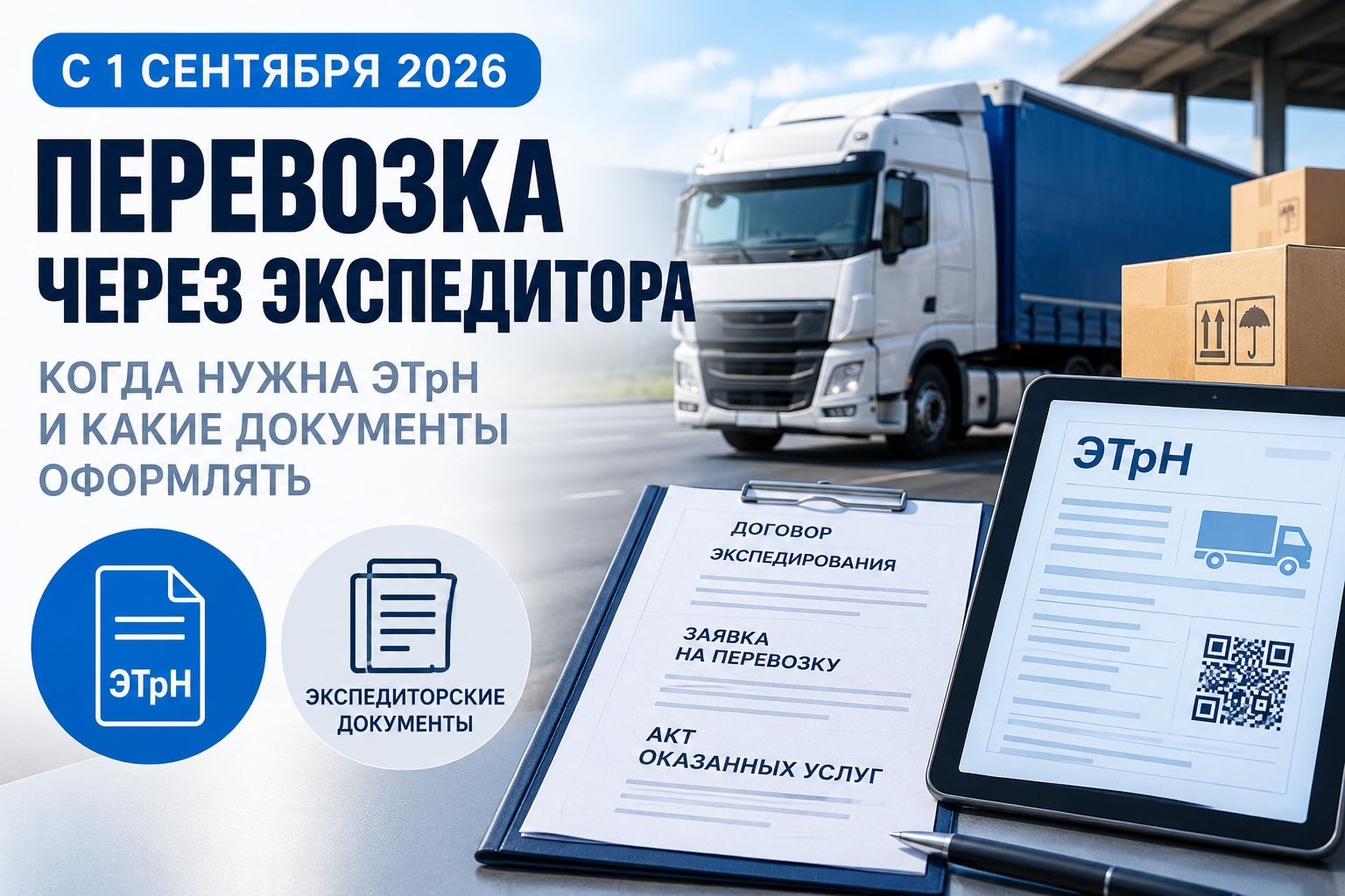 Перевозка через экспедитора с 1 сентября 2026 года: когда нужна ЭТрН и какие экспедиторские документы оформлять
